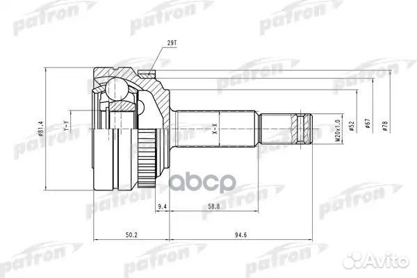 ШРУС наружн к-кт 22x52x22 ABS:29T opel: Astra F