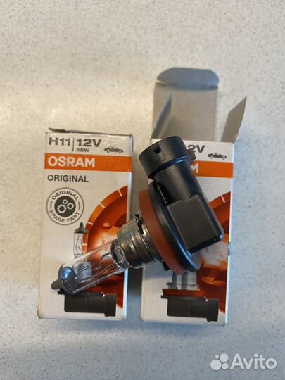 Лампа авто Osram H11, 12 В, 55 Вт, PGJ19-2, 64211