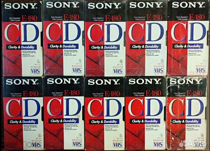 Видеокассеты Sony E180 VHS 3 hours 10 штук