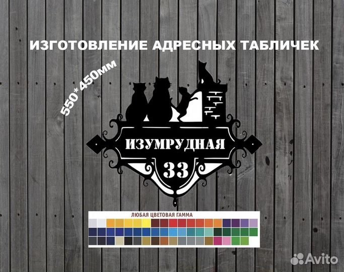 Адресная табличка на дом из металла