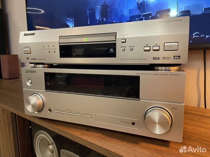 Ресивер Pioneer VSX-520 + плеер DVD/CD Pioneer