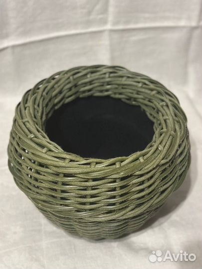 Корзина для цветов хаки, из ротанга