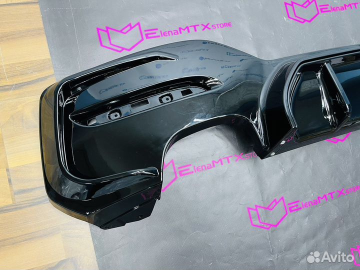 Диффузор BMW F20 LCI 2x2 черный глянец