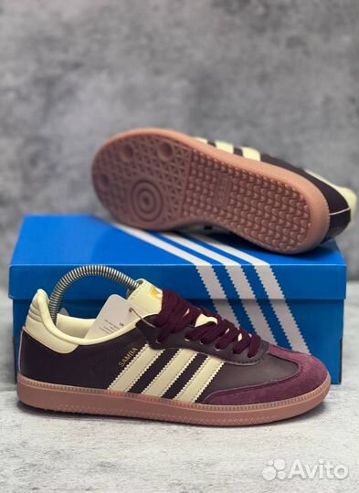 Кроссовки женские Adidas samba burgundy