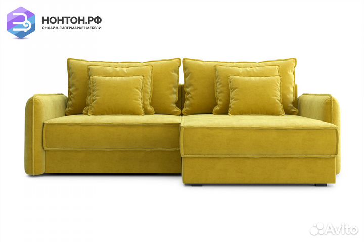Диван угловой тик-так Антей горчичный