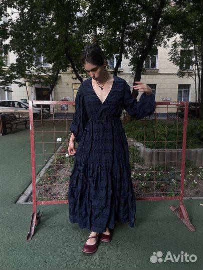 Платье макси в клетку