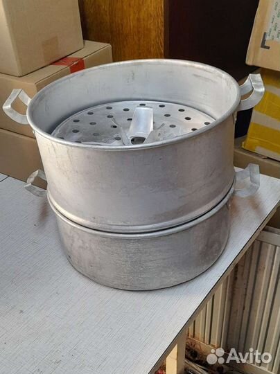 Большая мантоварка алюминиевая