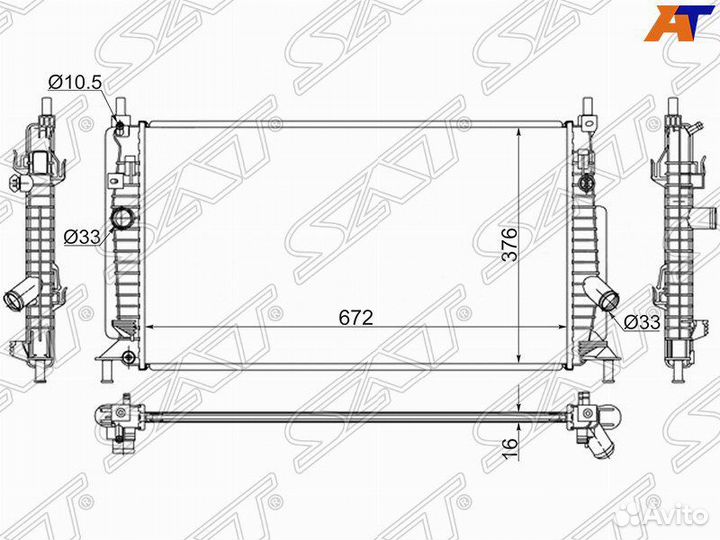 Радиатор охлаждения и кондеционера Mazda 3 bl