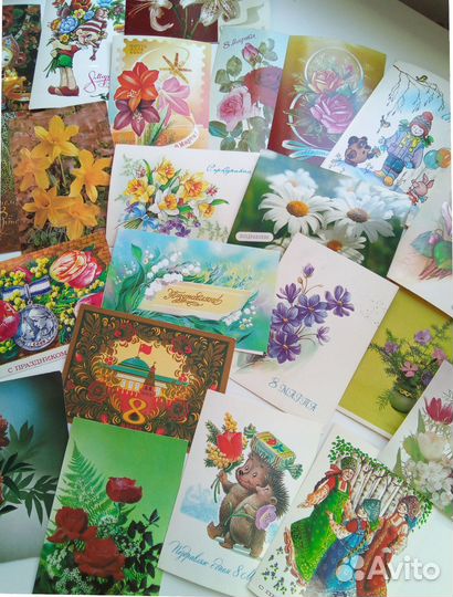 Открытки СССР к 8 марта пакетом 25 штук