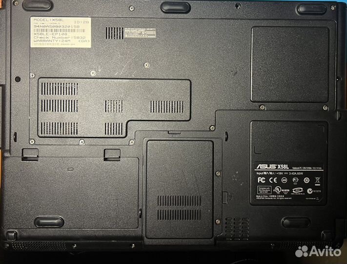 Ноутбук asus x58l 2 ядра c ssd диском