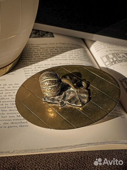 Старинная стеклянная бисквитница с тыквой, Англия