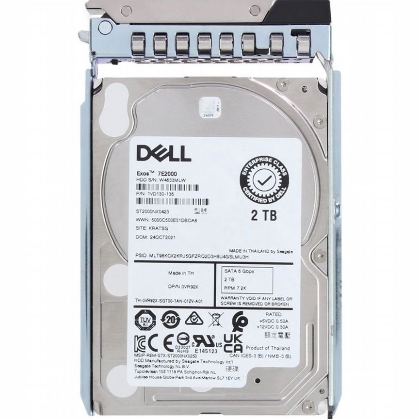 [VR92X] Жесткий Диск Dell 2tb Sata3 2,5" Hdd Vr92x