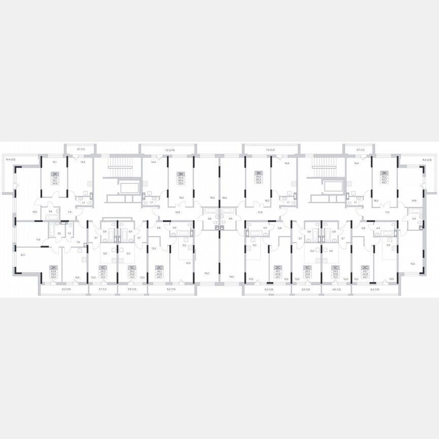 3-к. квартира, 89,6 м², 5/6 эт.