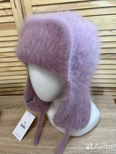 Ушанка вязаная из ангоры