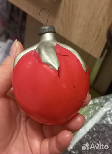 Ёлочная игрушка СССР помидор/томат