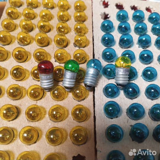 Лампочки для гирлянд СССР цветные и прозрачные