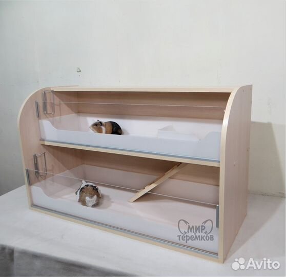 Клетка для морских свинок 100х40х60, белдуб, круг1