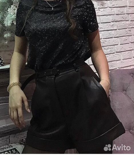 Кожаные шорты lime