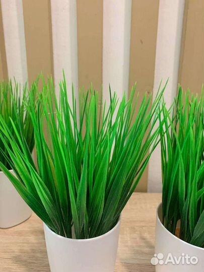 Осока искуственная зелень в кашпо
