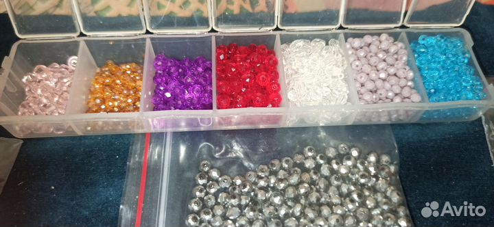 Бусины для рукоделия горный хрусталь, набор