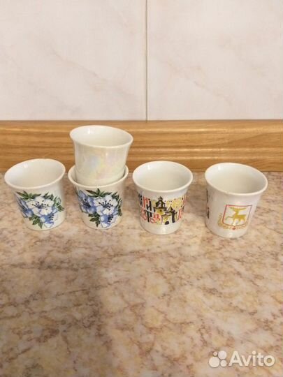 Посуда СССР фарфоровые стопки, конфетница