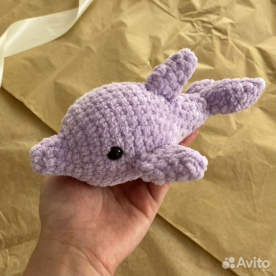 Мягкая игрушка вязаный дельфин
