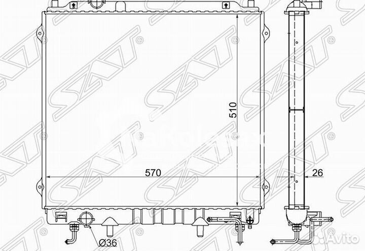 Радиатор hyundai terracan 2.9TD 01-07