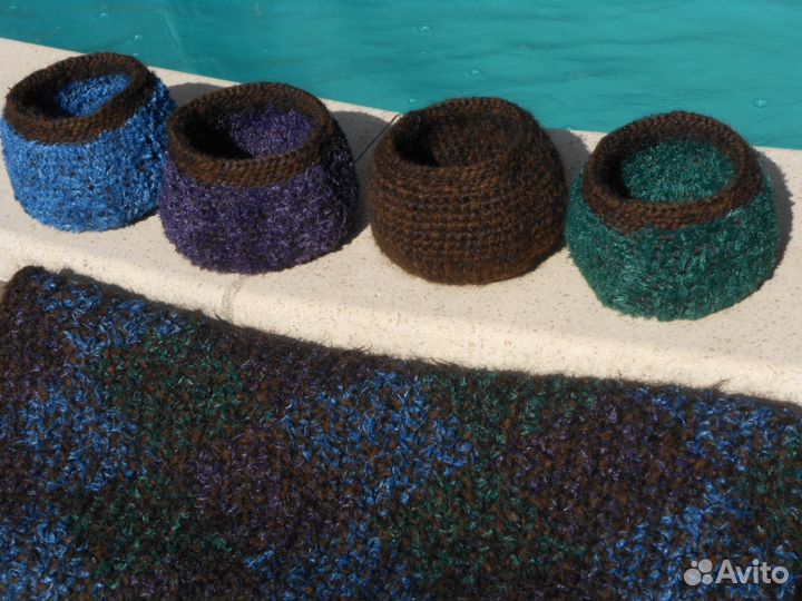Корзинки интерьерные маленькие вязаные