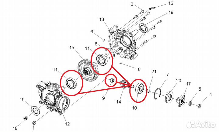Подшипники редуктора Polaris Sportsman 550 / 850