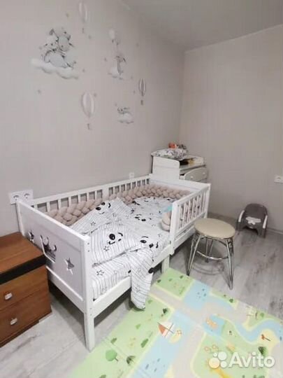 Кроватка от 2х лет Лисенок высокий борт берёза