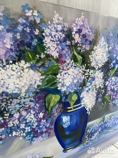 Картина маслом «Роскошная сирень» 40х60