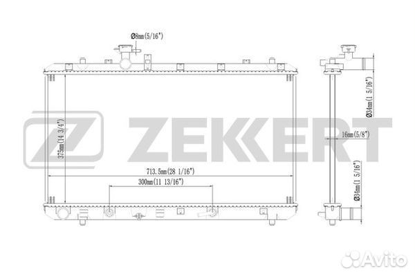 MK1543 Радиатор охлаждения двигателя Suzuki SX4 (EY, GY, RW) 06, Fiat Sedici (FY ) 06