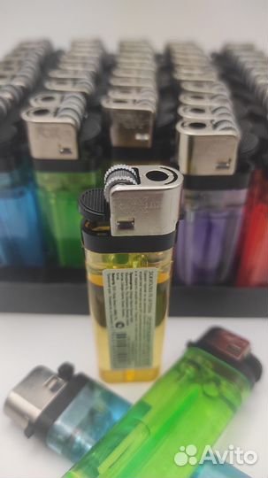 Зажигалка прозрачная, одноразовая 50 шт