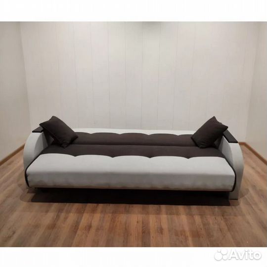 Диван-книжка Лора бежевый/коричневый 210х90