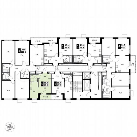 Квартира-студия, 27,6 м², 8/20 эт.