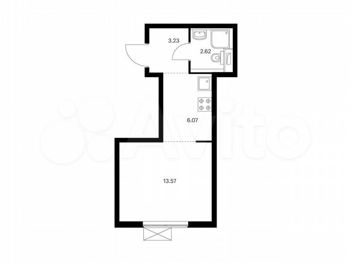 Квартира-студия, 25,5 м², 12/33 эт.