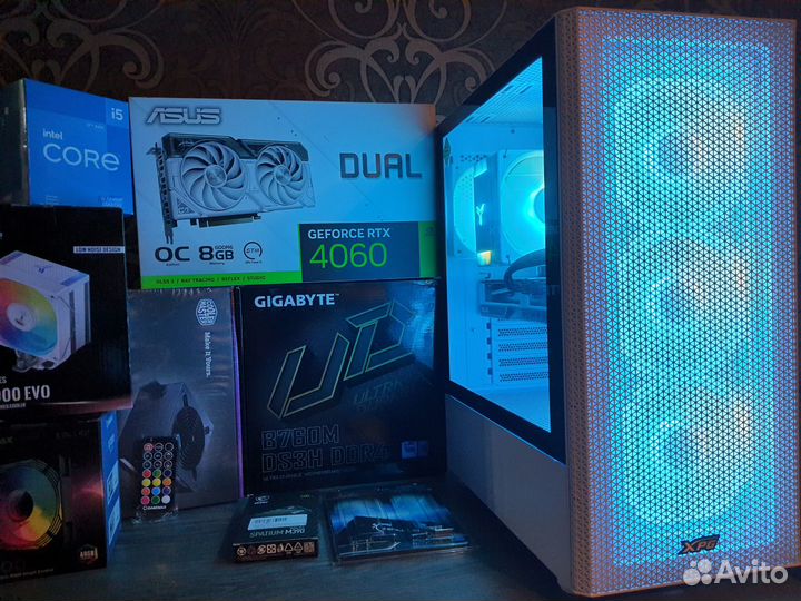 Gamer PC RTX4070 12GB+Core i5 12400F/B760/SSD1TB