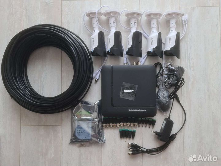Комплект видеонаблюдения 5 камер, 2мп, с HDD