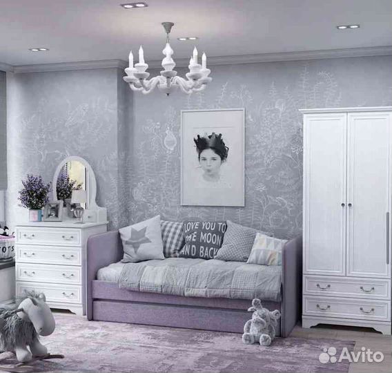 Кровать детская с мягкой спинкой