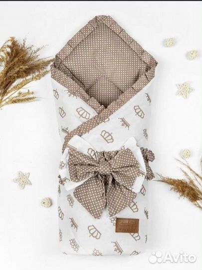 Конверт на выписку+пеленка уголок с кружевом