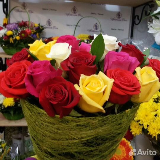 Цветы розы букет