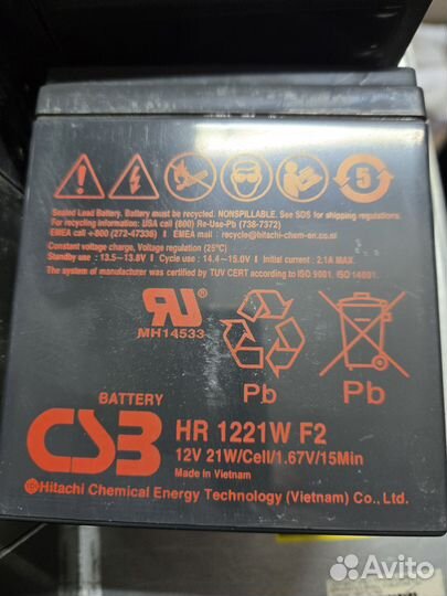 Батарея для ибп CSB HR 1221 W F2