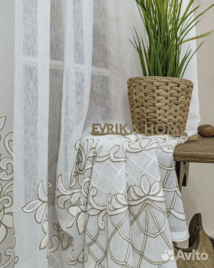 Тюль флоренция бронза готовый на окна пошив