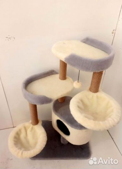 Крутая когтеточка с домиком высота 126 см.(1010) c специальной гарантией