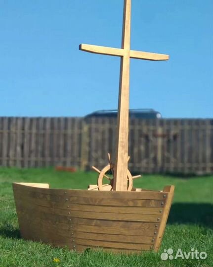 Корабль деревянный детский