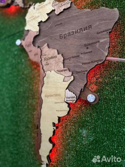 Карта мира с подсветкой