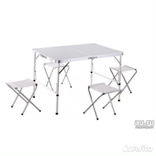 Стол + 4 стула Alumi Folding Table 120x60x70