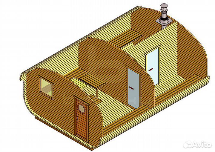 Баня бочка квадро овал 4х6