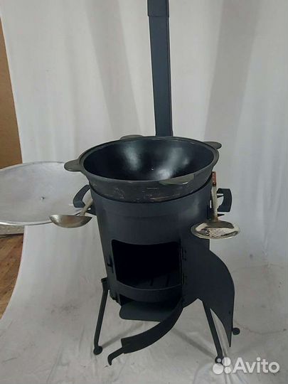 Казан чугунный + печь с зольником
