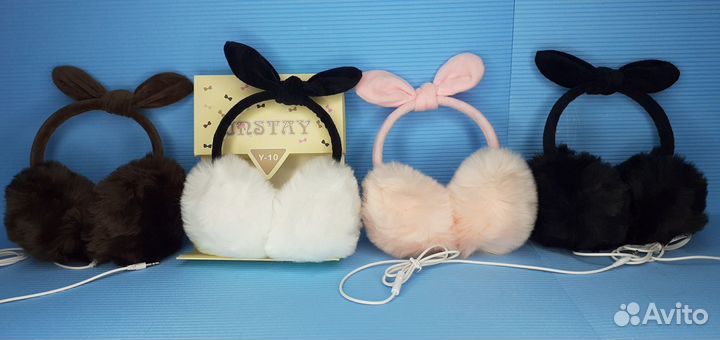 Наушники 2в1 Instay меховые проводные для музыки